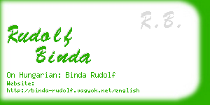 rudolf binda business card